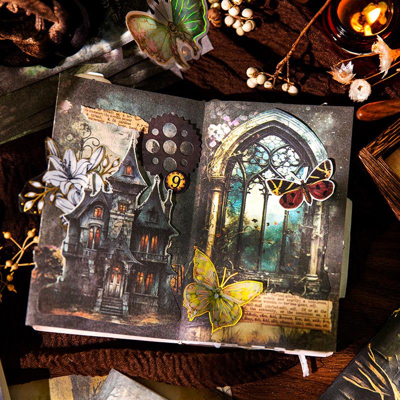 魔導書・ダーク・ファンタジーのコラージュ素材紙