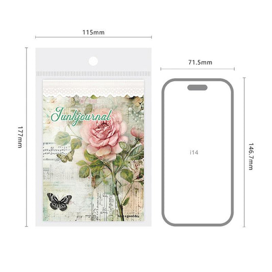 PA264|紙物素材 花 薔薇 フラワー ローズ バラ 時計