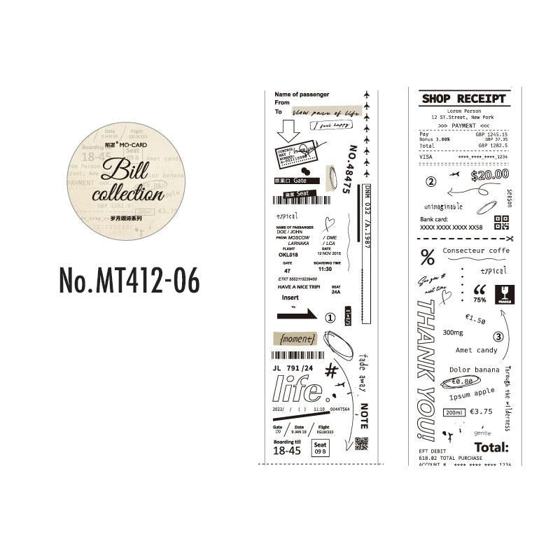 MT412|英字 英文 レシート 手紙 和紙