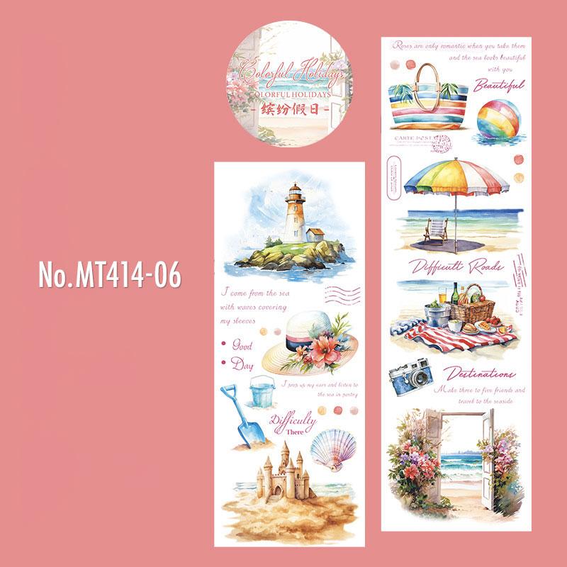 MT414|海 夏 ビーチ サーフ 和紙