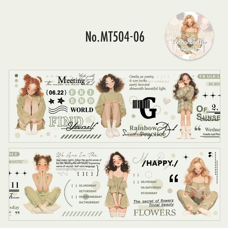 MT504|人物 女性 女の子 かわいい 英字 英語 フレーズ ファッション