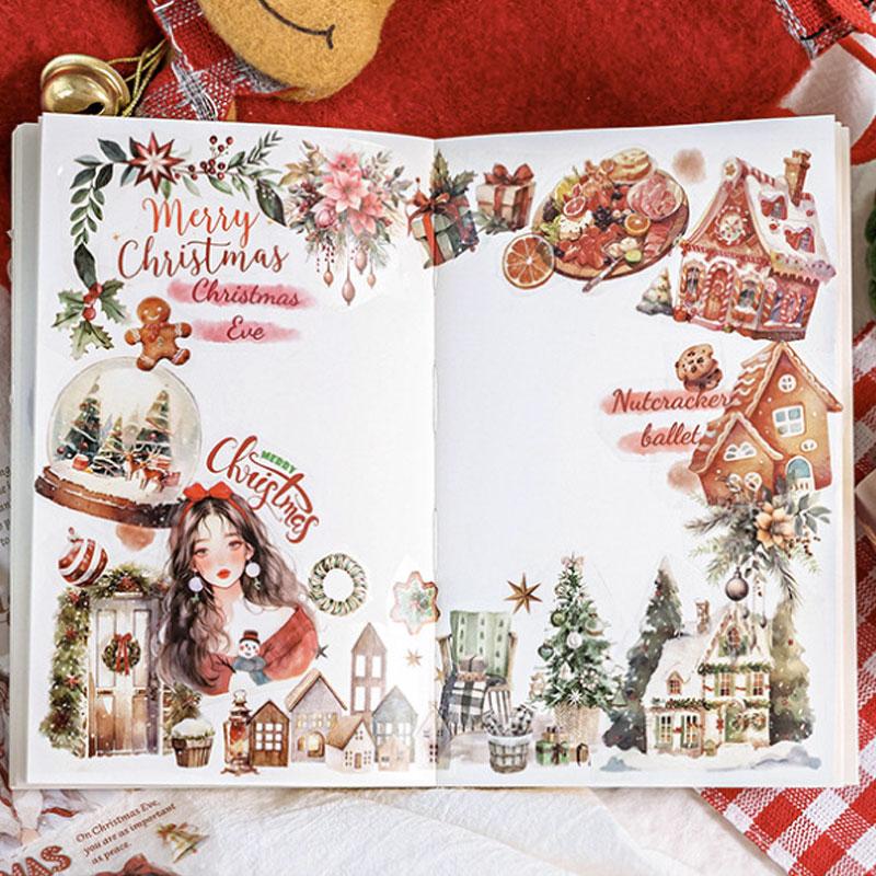クリスマス・女性・人物のPETロールシール