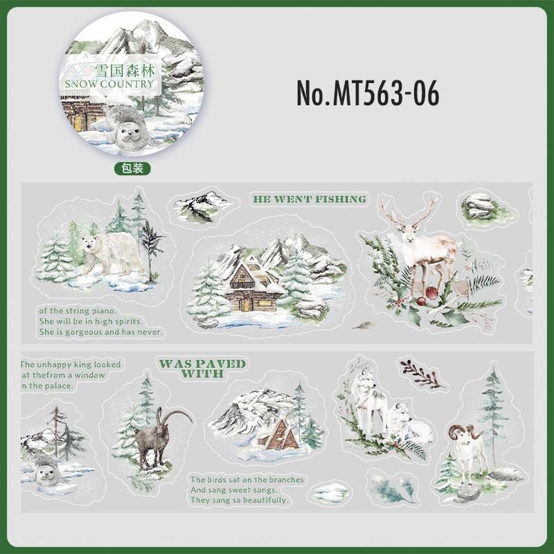 MT563|動物 小動物 冬 雪 キツネ ウサギ 鹿 シロクマ 熊 リス 冬眠 松ぼっくり