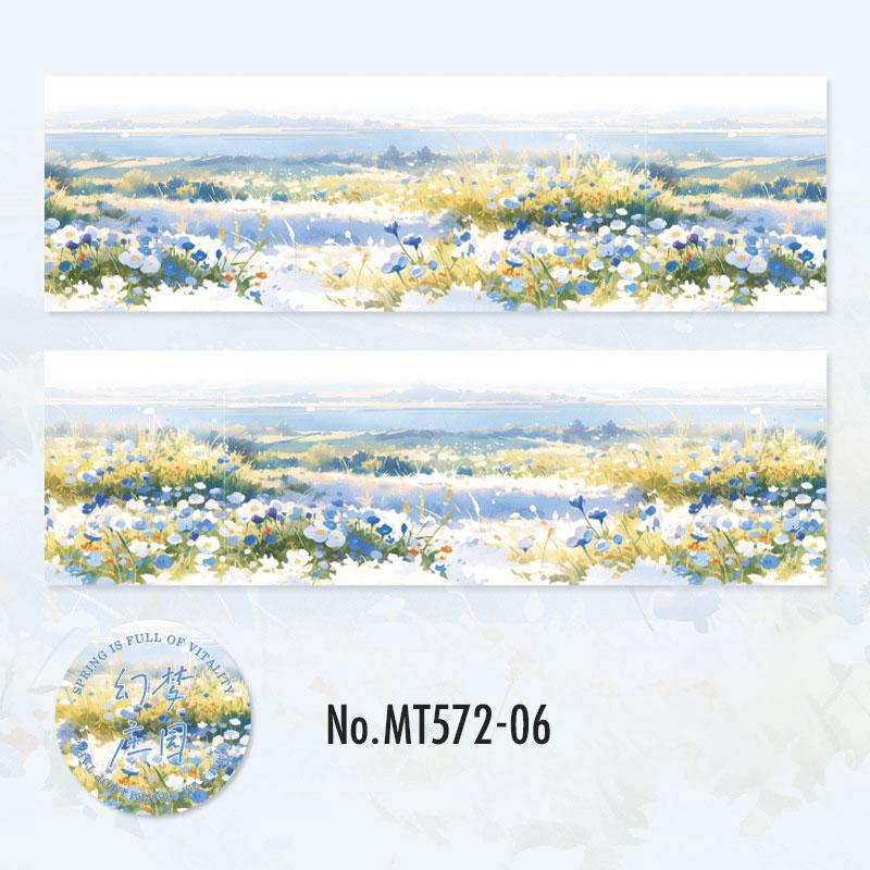 MT572|風景 花畑 景色 花 フラワー 草原 地平線 背景 和紙