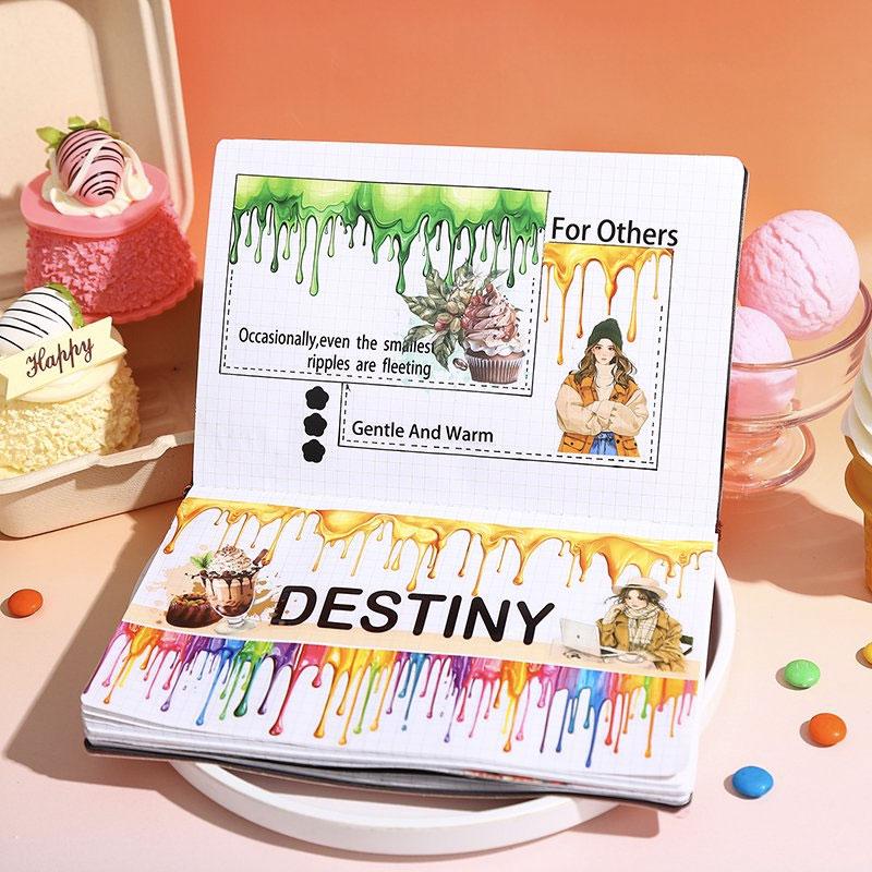 ドーナツ・ケーキ・スイーツのカットライン入りPETロールシール