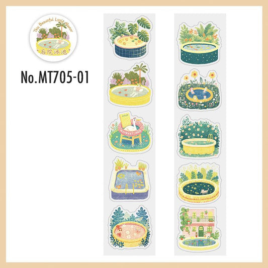 MT705|猫 女の子 カメラ かわいい イラスト プール ジュース お店