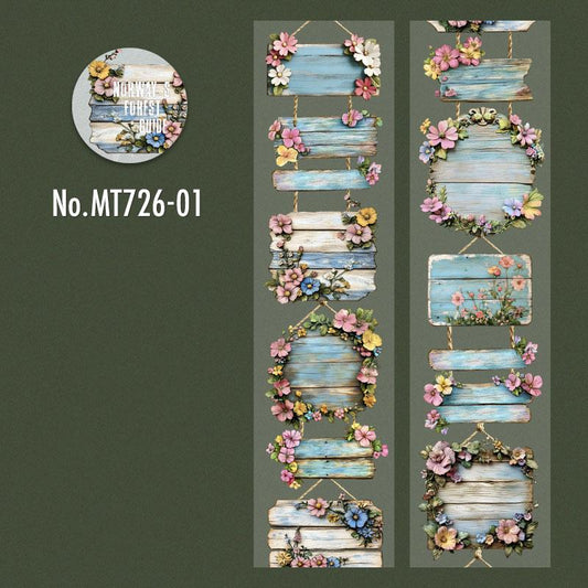 MT726|木目 切り株 看板 柵 フェンス 吊り下げ 装飾 飾り