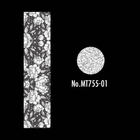 MT755|花 おしゃれ モノクロ 白黒 キラキラ 飾り 装飾 アクセント