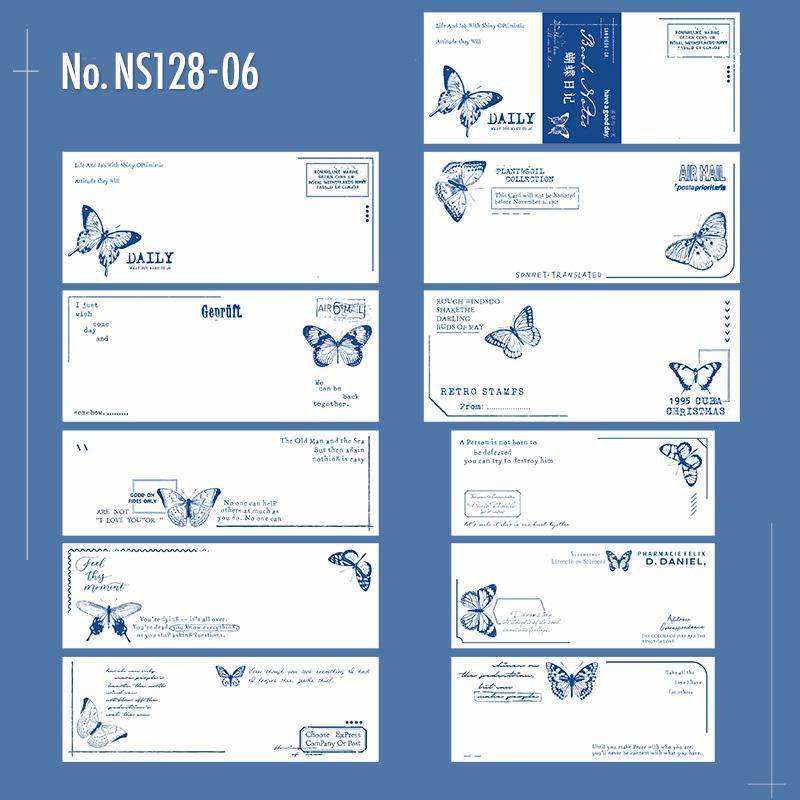 NS128|紙物素材 硫酸紙 英語 ラベル 手紙