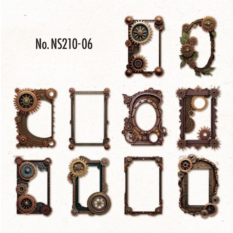 NS210|紙物素材 歯車 スチームパンク フレーム 額縁