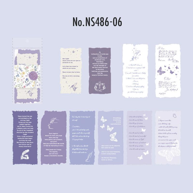 NS486|紙物素材 英字 手紙 メモ ラベル