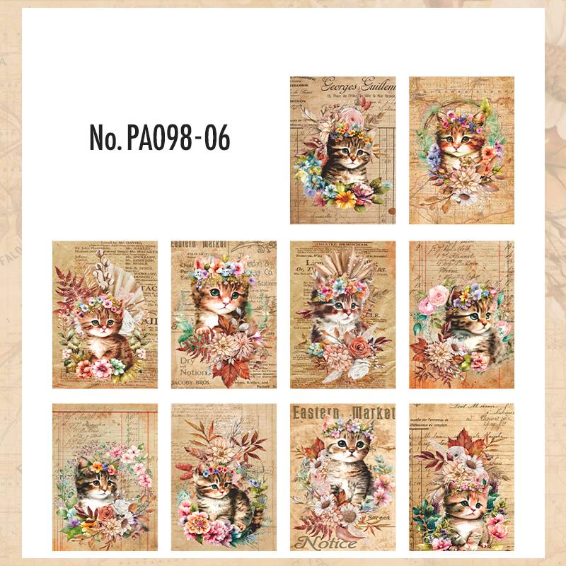 PA098|紙物素材 猫 ネコ