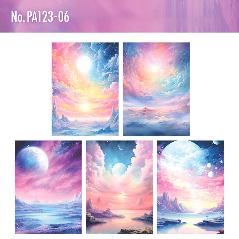 PA123|紙物素材 幻想的 背景 風景