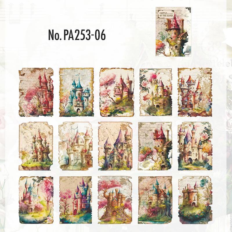 PA253|紙物素材 ファンタジー 城 小屋 家
