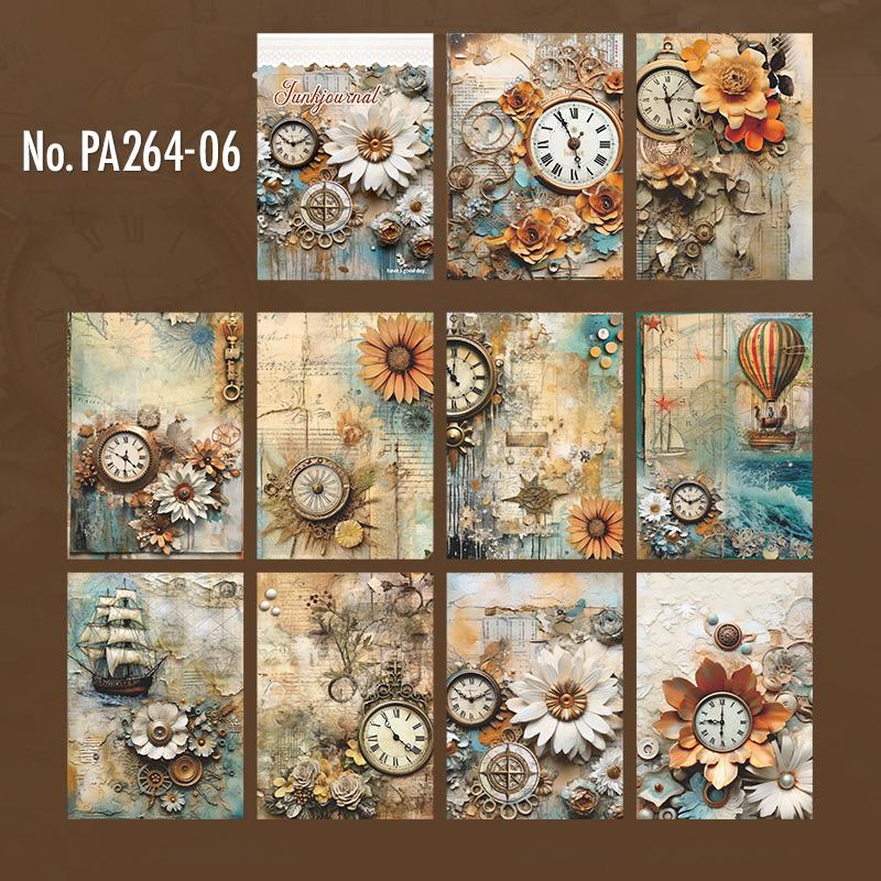PA264|紙物素材 花 薔薇 フラワー ローズ バラ 時計