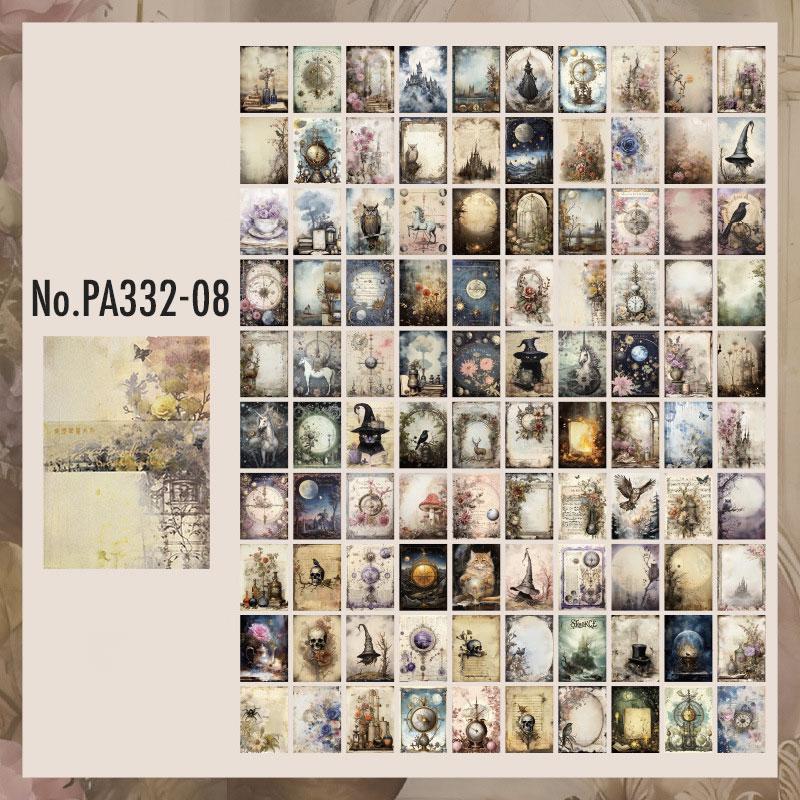 PA332|紙物素材 花 宇宙 魔法 海 貝 人物