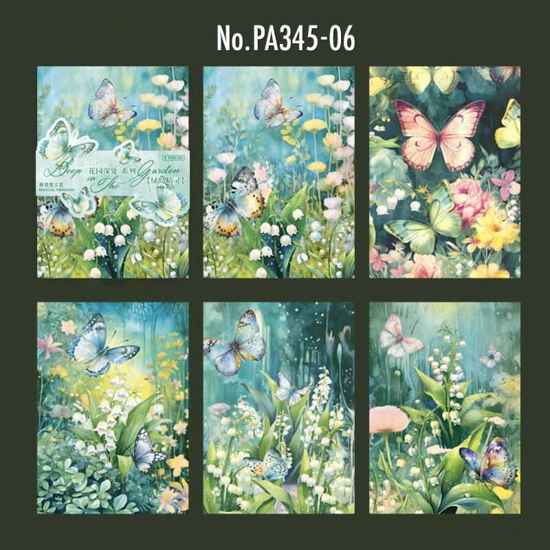 PA345|紙物素材 花 風景 背景