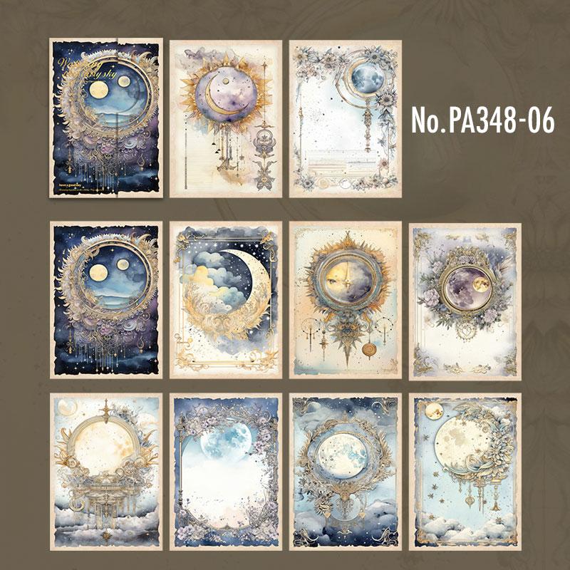 PA348|紙物素材 宇宙 月 星 惑星 夜空
