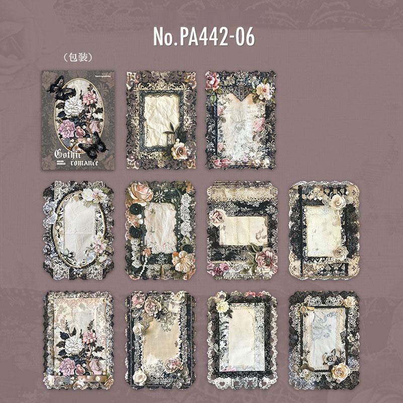 PA442|紙物素材 レース ゴシック 薔薇 バラ