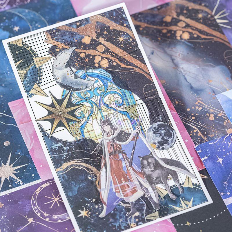 宇宙・星・月のコラージュ素材紙