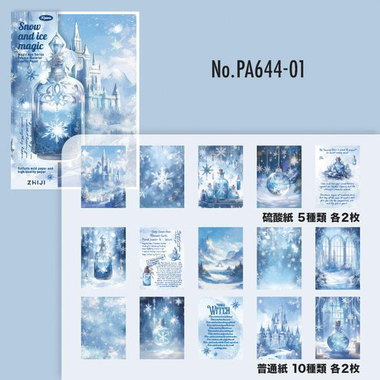 PA644|硫酸紙 ビン ガラス瓶 薬品 薬 城 景色
