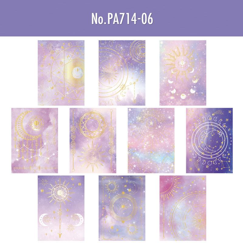 PA714|宇宙 星座 太陽 月 星 箔押し