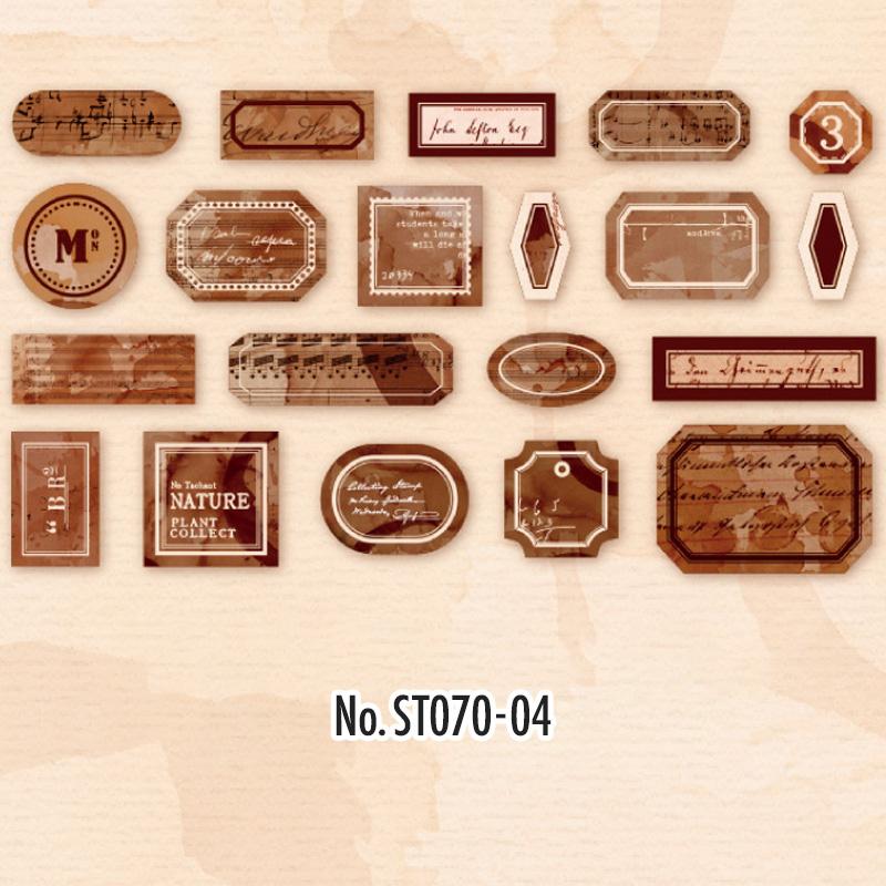 ST070|シール タグ ラベル フレーム和紙