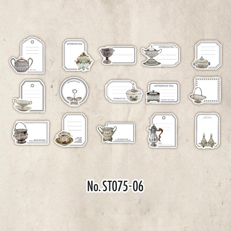 ST075|シール タグ ラベル フレーム コーヒー 珈琲和紙