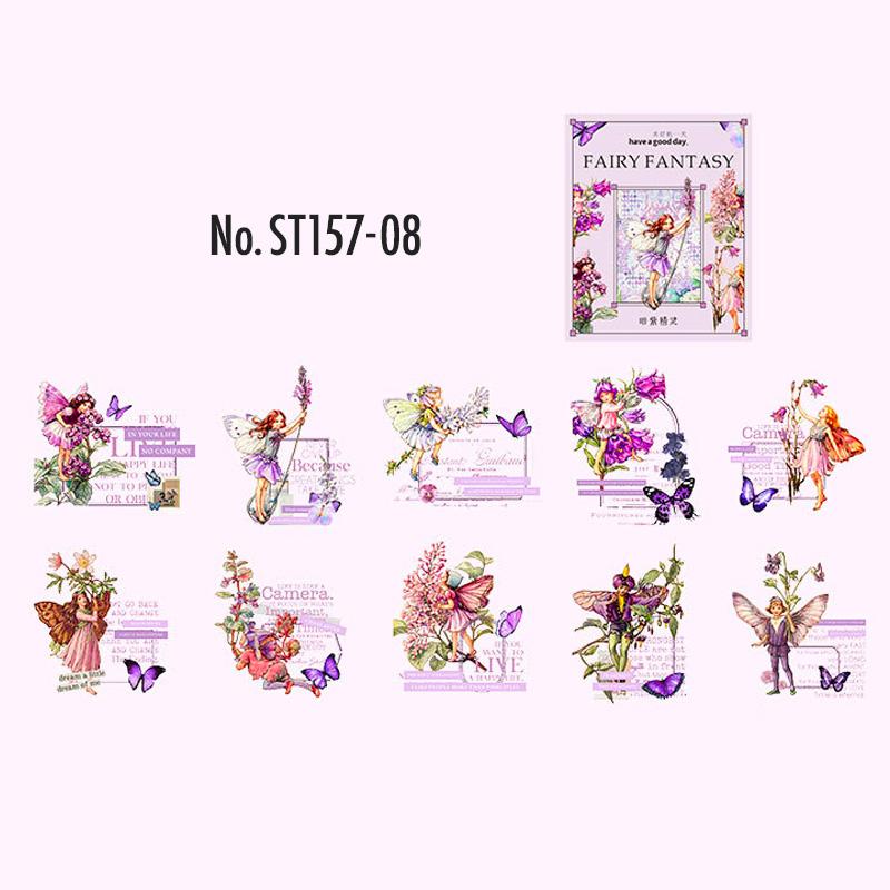 ST157|シール 妖精 フェアリー 花 蝶々 バタフライ 蝶