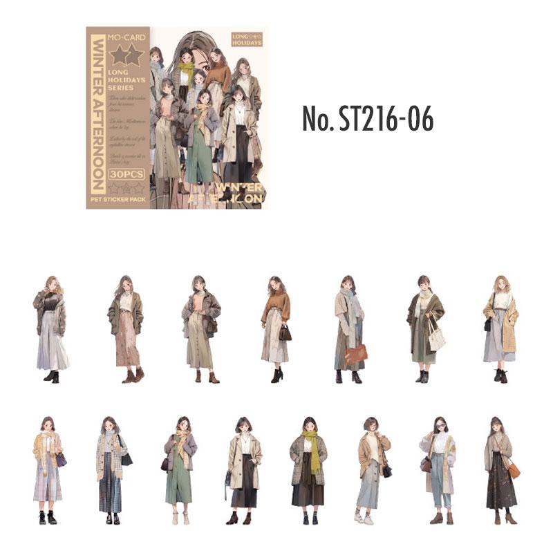 ST216|シール 人物 女の子 女性