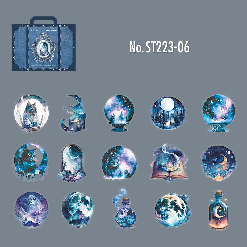 ST223|シール 魔法 薔薇 猫 宇宙 蝋燭 瓶