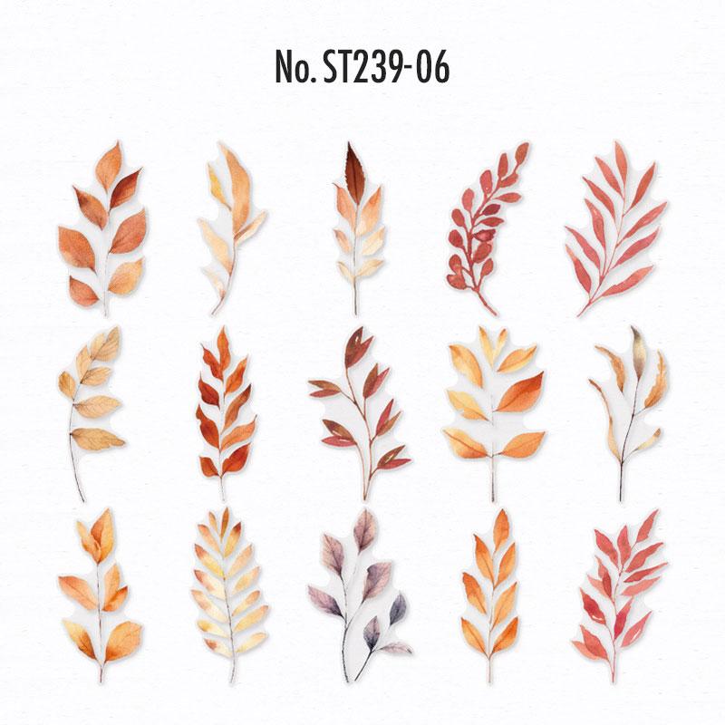 ST239|シール 観葉植物 葉っぱ 紅葉