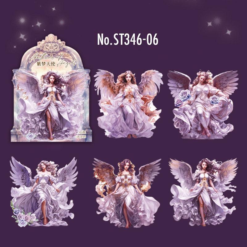 ST346|シール 天使 エンジェル 翼 人物 女性