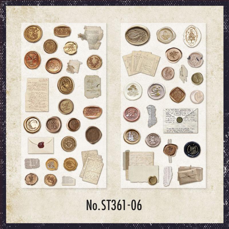 ST361|シール ボタン クリップ 鍵 リボン