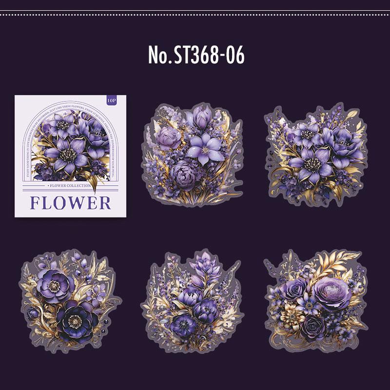 ST368|シール バラ 薔薇 桜 牡丹 ヒマワリ フレーク シール
