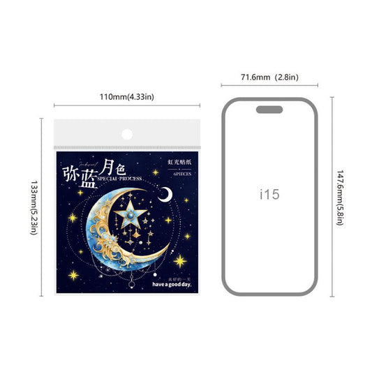 ST381|シール 月 星 宇宙 惑星 フレーク シール