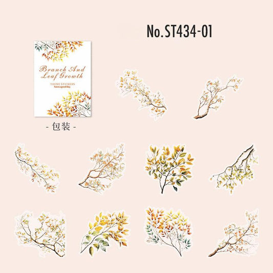 ST434|シール 花 桜 新芽 枝 木