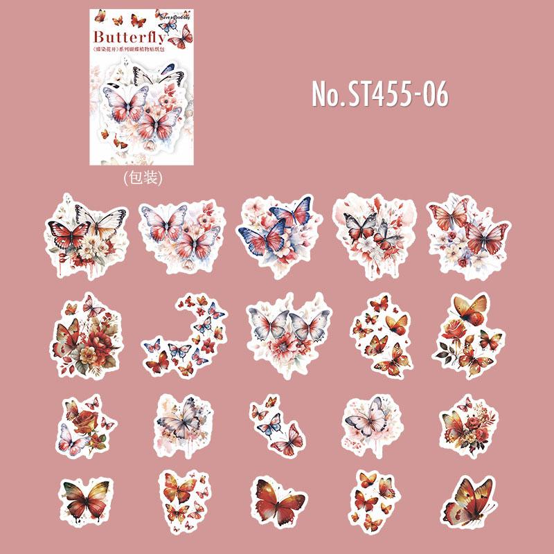 ST455|シール バタフライ 蝶 蝶々和紙
