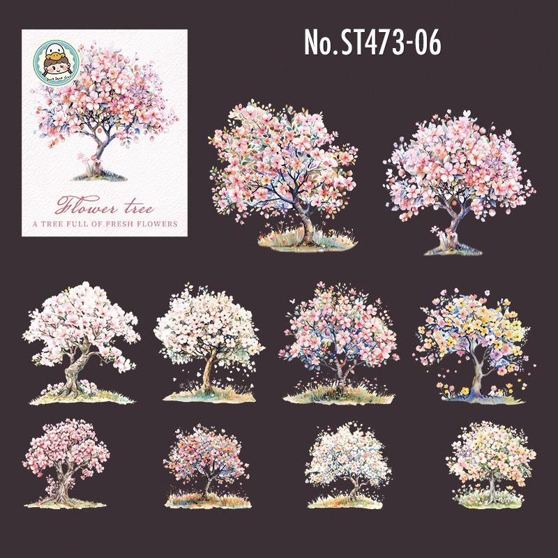 ST473|シール 花 木 フラワー 樹木
