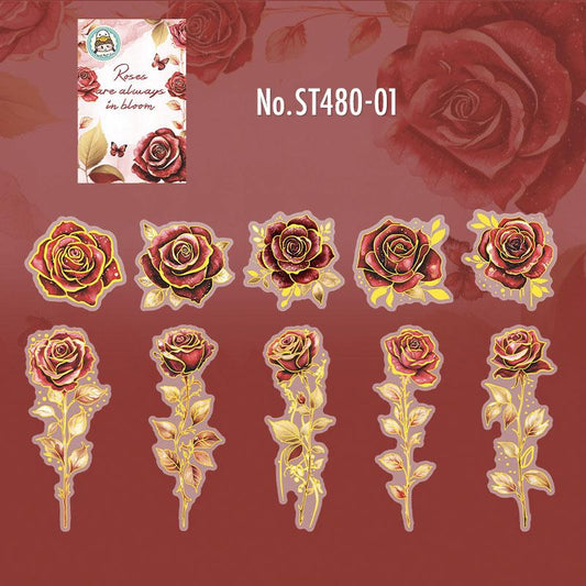 ST480|シール バラ ローズ 薔薇 花
