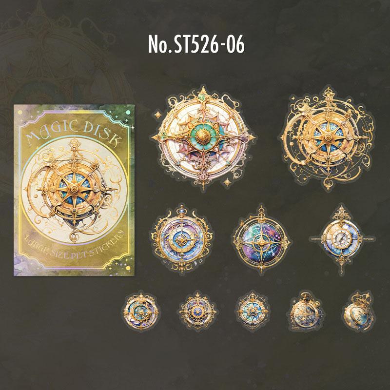 ST526|シール 魔法 宇宙 コンパス 方位磁針 月 星 懐中時計