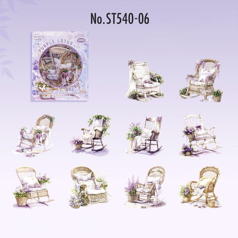 ST540|シール 椅子 イス チェア ロッキングチェア 揺り椅子 花