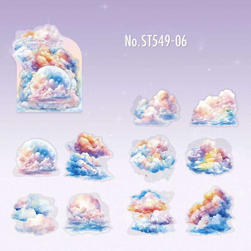 ST549|シール 雲 入道雲 雨雲 積乱雲 雨 曇り 空 虹 クラウド
