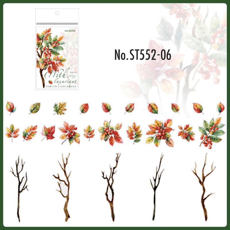 ST552|シール 植物 枝 葉 紅葉 葉っぱ 小枝 落ち葉 枯れ葉