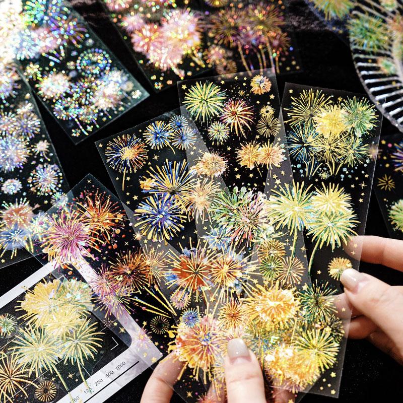 ST634｜シール 花火 夏 夜空 夏休み 夏祭り – Memento