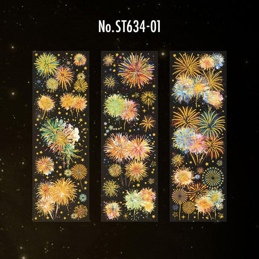 ST634|シール 花火 夏 夜空 夏休み 夏祭り