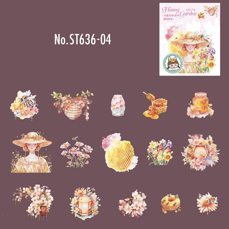 ST636|シール ミツバチ 蜜蜂 ハチミツ 蜂蜜 ハニー 春 花 養蜂