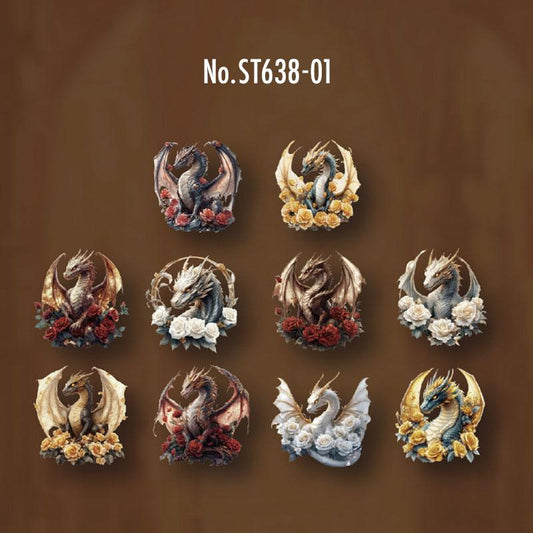 ST638|シール ドラゴン 竜 グリフォン ペガサス ユニコーン 不死鳥 フェニックス