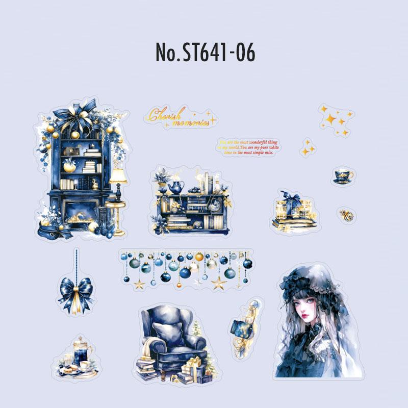 ST641|シール クリスマス 飾り クリスマスツリー 人物 オーナメント プレゼント