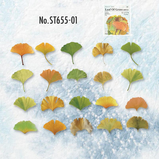 ST655|シール 落ち葉 枯葉 紅葉 モミジ 銀杏 イチョウ 葉っぱ 秋